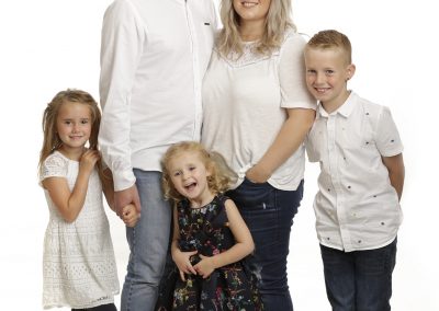portrait of a family of 5 by Family photographer Dumfries