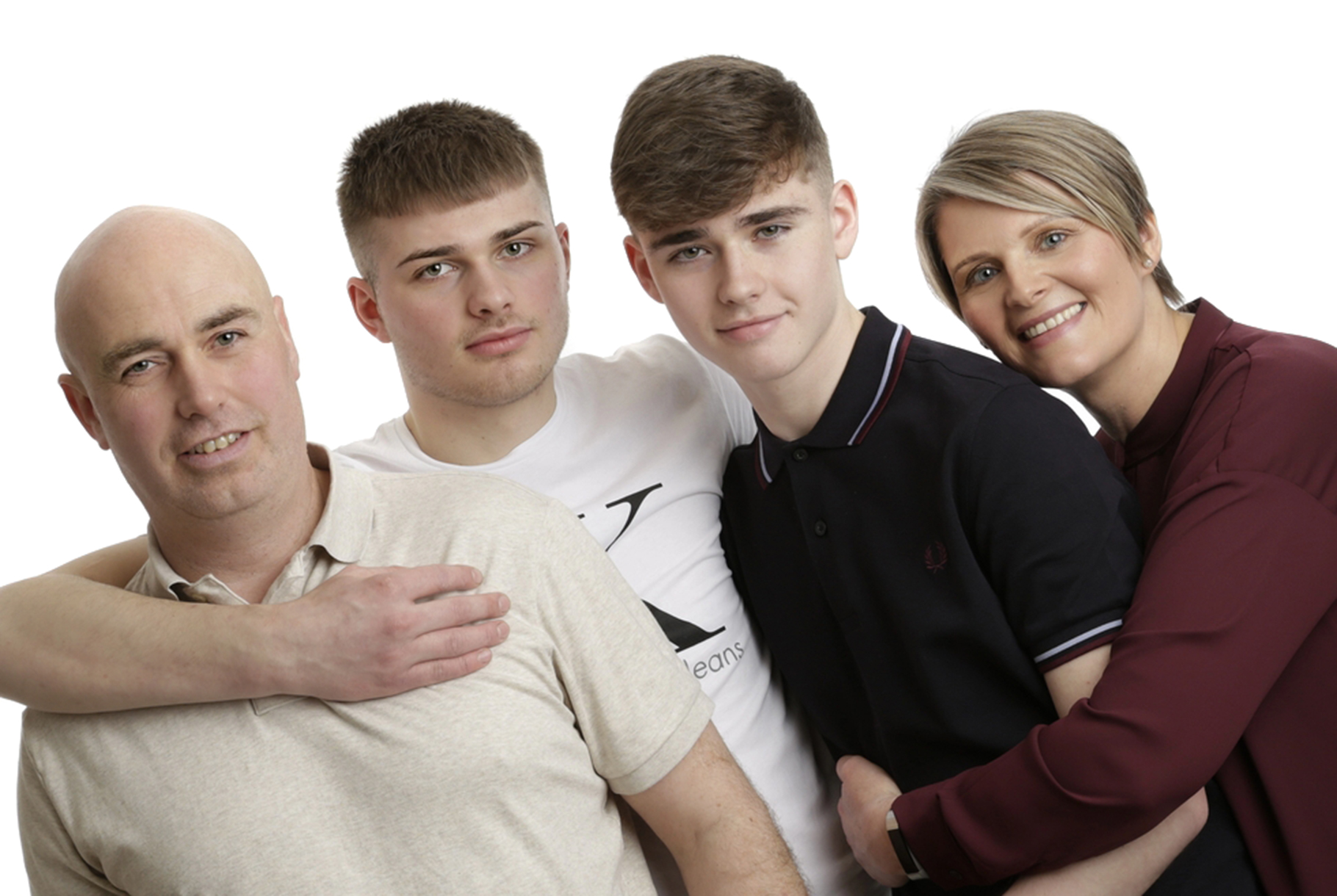 teenage boys and parent family photo by portrait photographer Dumfries