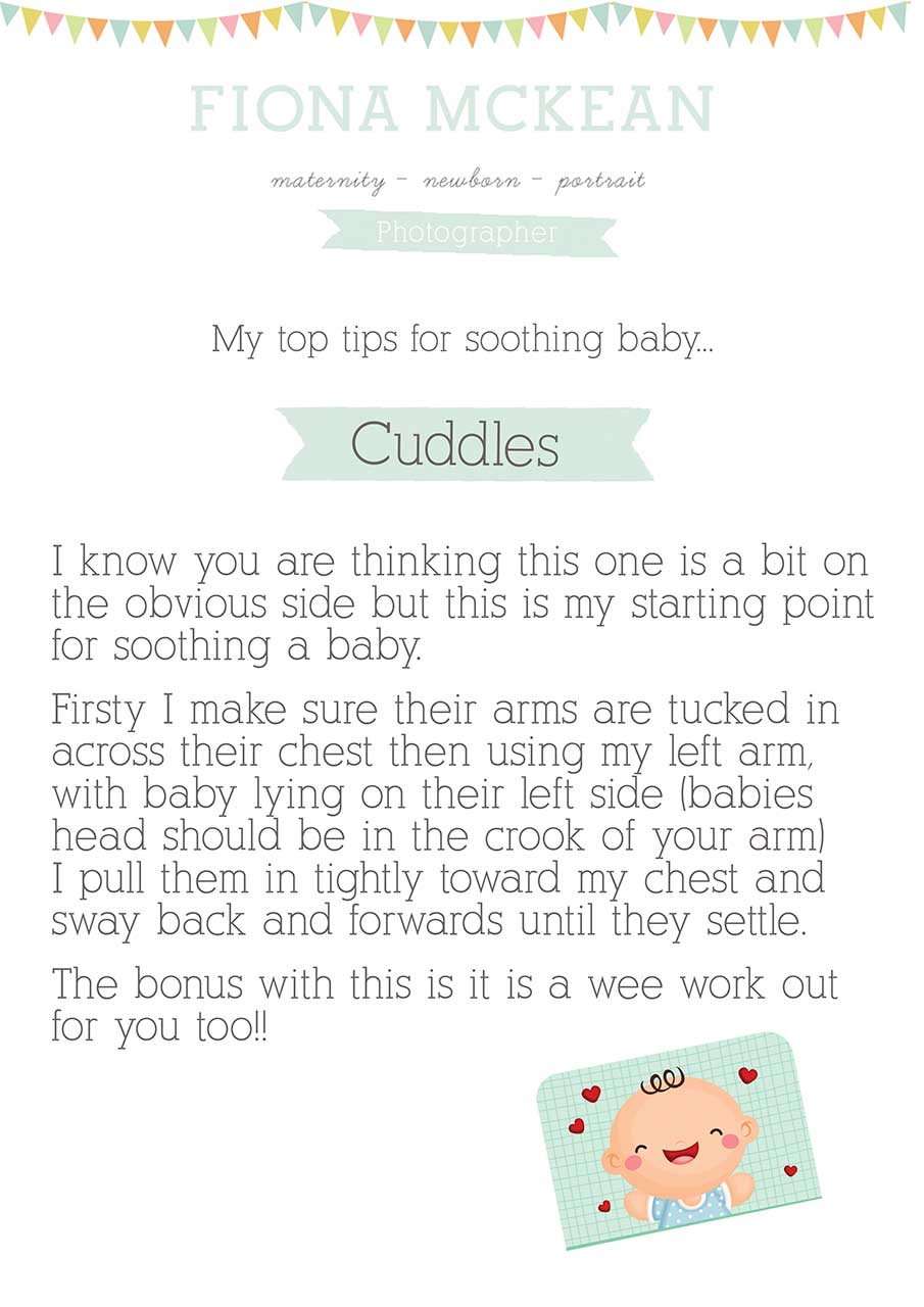 newborn photographers guide to settling a new baby