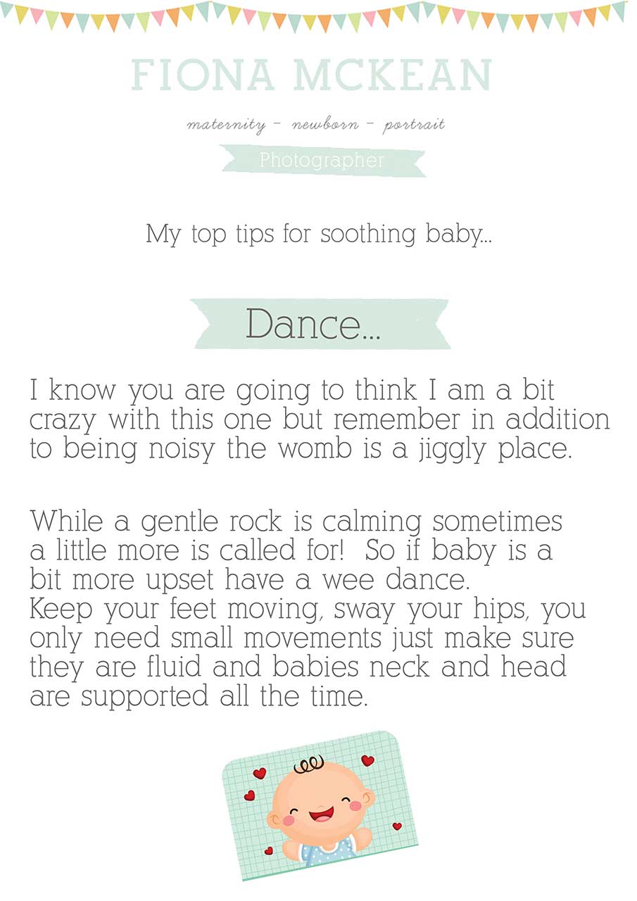 soothing baby suggestions from baby photographer Dumfries