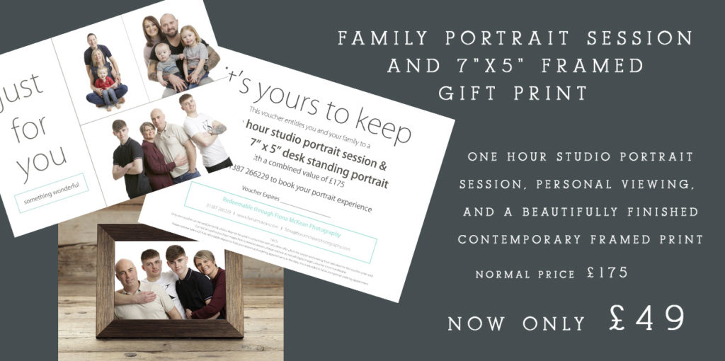 12 Days of Christmas 2020 Offer – Day 3               Family Portrait Photography Experience Voucher