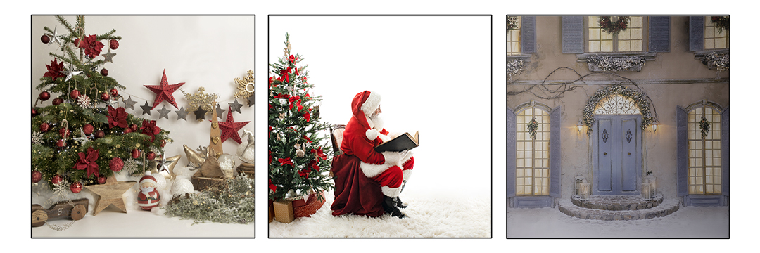 3 images of christmas scenes